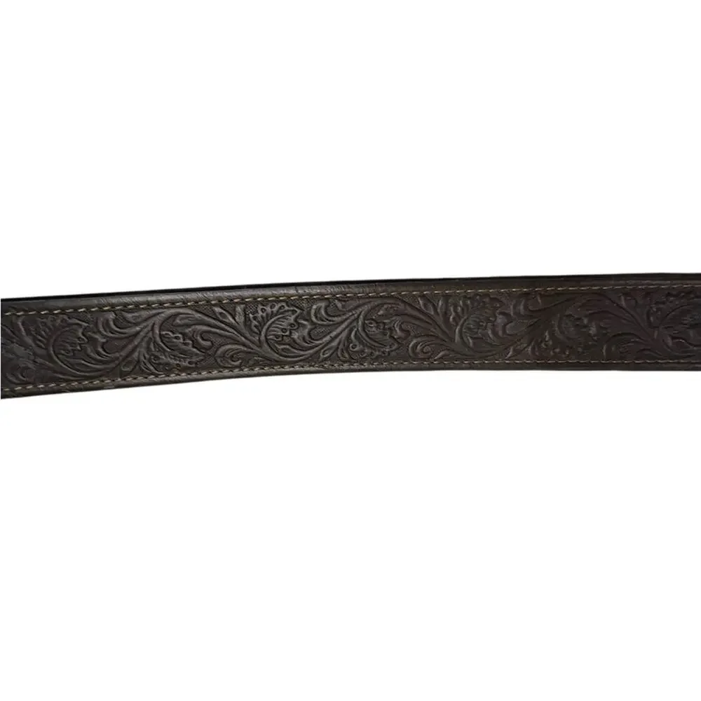 Ariat Men’s Size 36 Brown Tooled Leather Belt with Silver Buckle